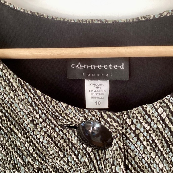 Vtg CONNECTED APPAREL Micro Pleat Built-in Jacket Dress Midi Size 10 Elegant - Picture 7 of 14